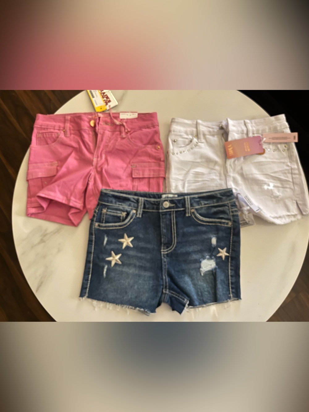 Girls' Denim Shorts - Trendy Kids Bottoms-3 pair bundle